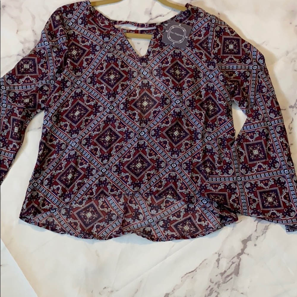 Boho blouse cuts up front & back small